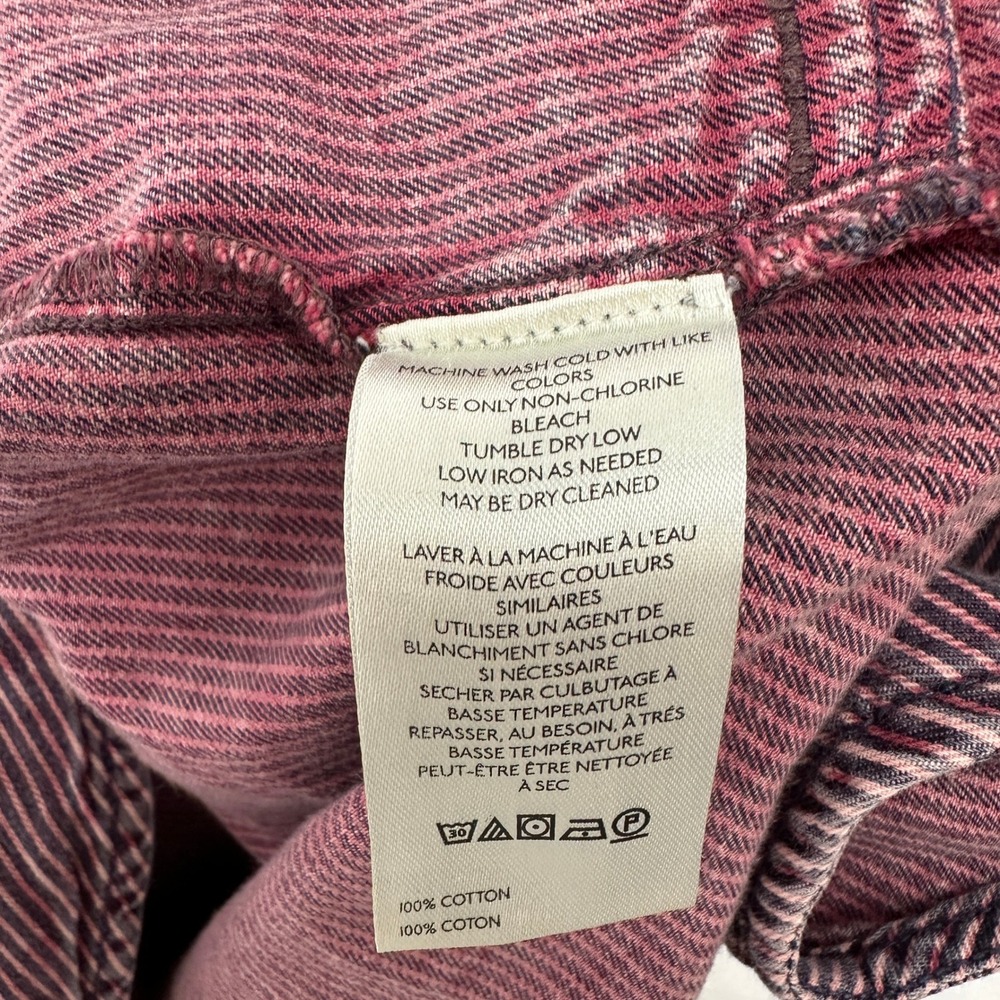 Free People We The Free Burgundy Striped Muscle Tank Cutout Back Pockets Small - Picture 4 of 5